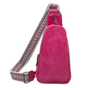 Sling Chest Bag for Women PU Leather Satchel Daypack Traveling Crossbody Bag🐜